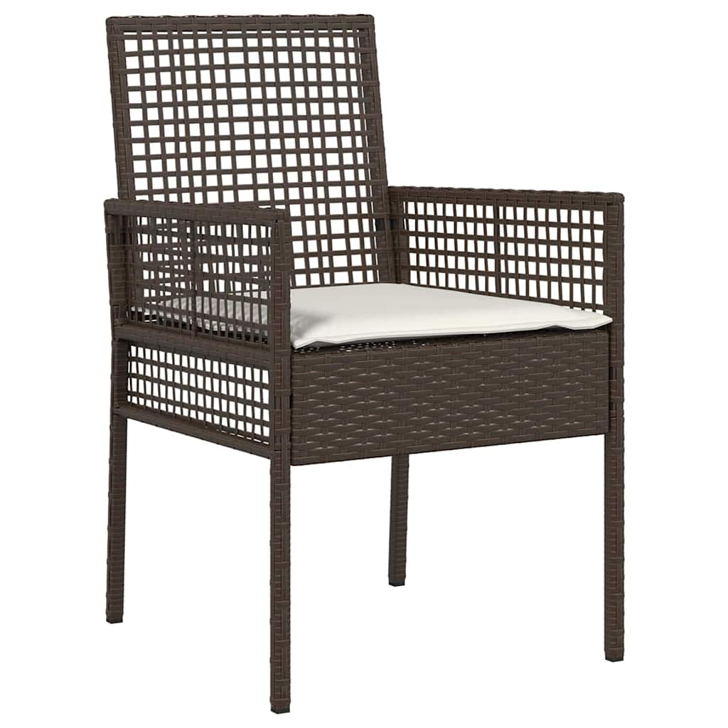 Set da Pranzo per Giardino 5 pz Marrone polyrattan