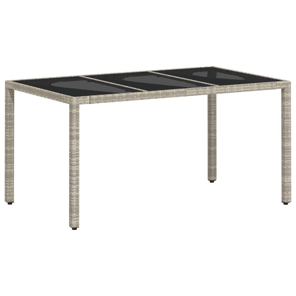 Set da Pranzo per Giardino 7 pz Grigio chiaro polyrattan