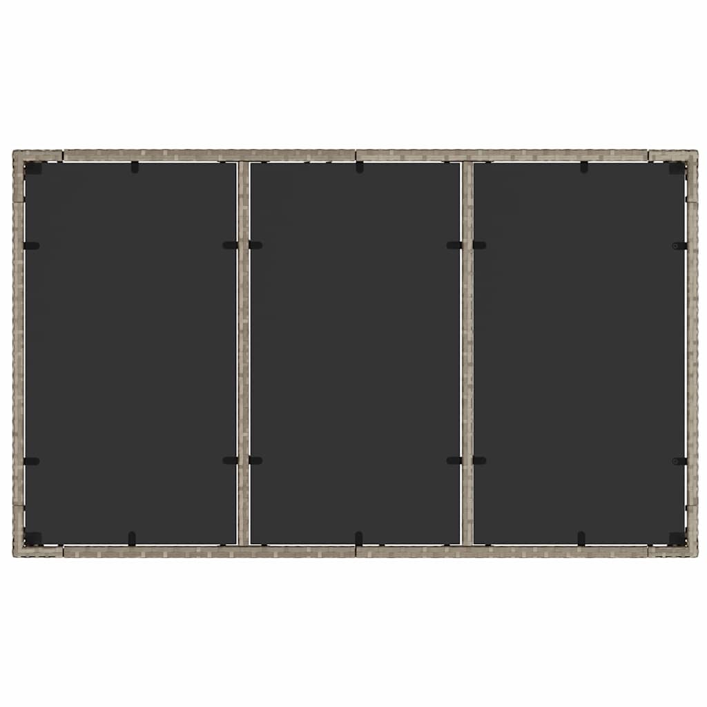 Set da Pranzo per Giardino 7 pz Grigio chiaro polyrattan