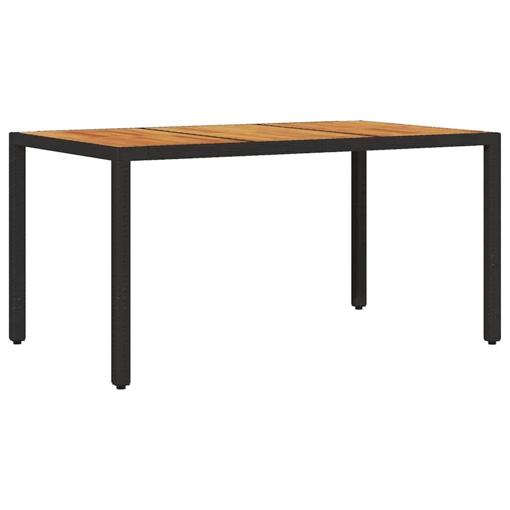 Set da Pranzo per Giardino 5 pz Nero polyrattan