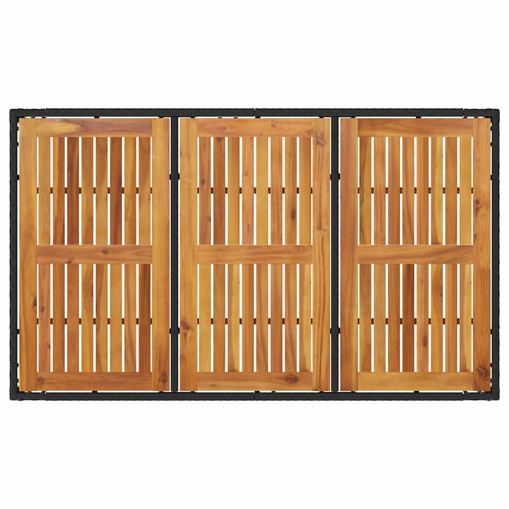 Set da Pranzo per Giardino 5 pz Nero polyrattan