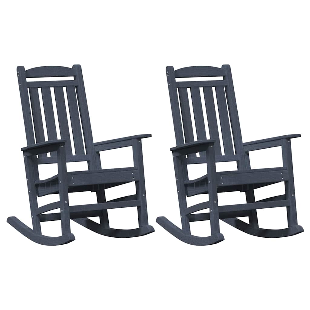 Sedia a dondolo 2 pz Navy Polietilene