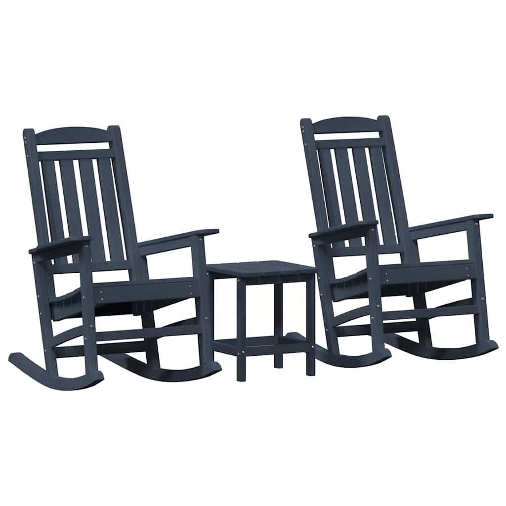 Sedia a dondolo 3 pz Navy Polietilene