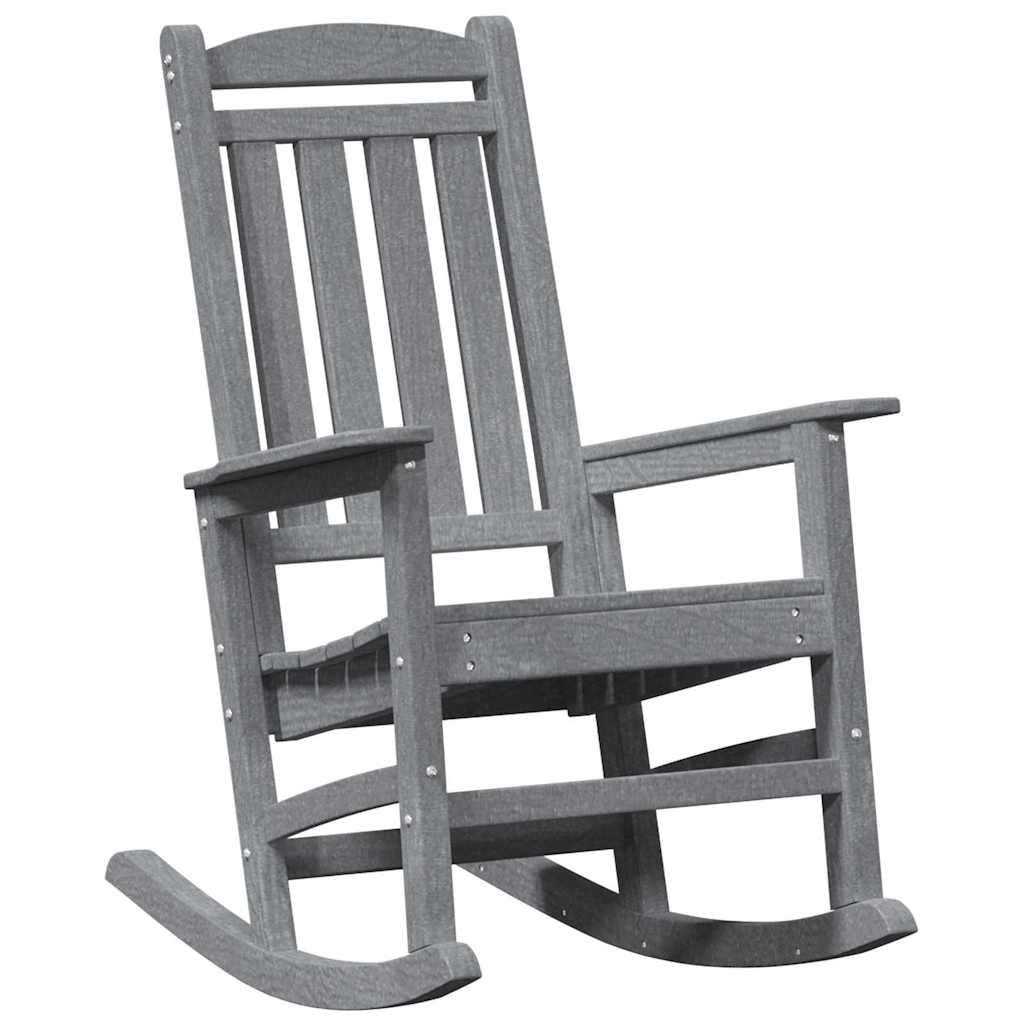 Sedia a dondolo 3 pz Grigio chiaro Polietilene