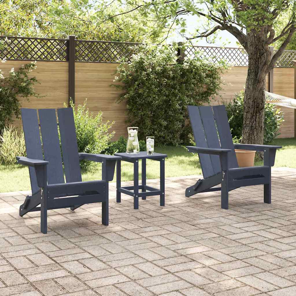 Sedia da Giardino 3 pz Navy Polietilene