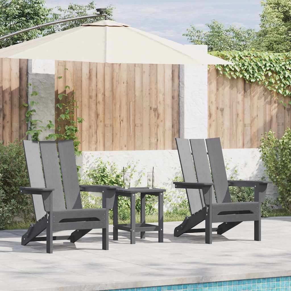 Sedia da Giardino 3 pz Grigio chiaro Polietilene