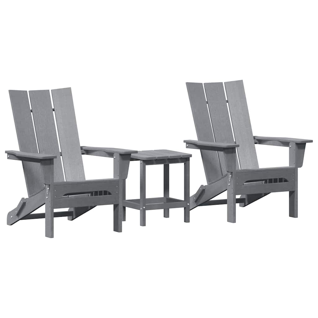 Sedia da Giardino 3 pz Grigio chiaro Polietilene