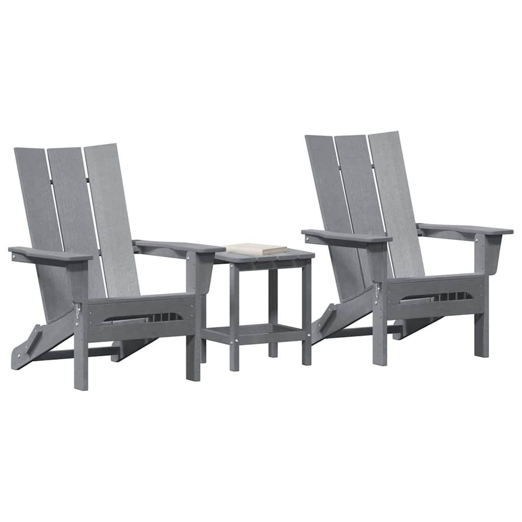 Sedia da Giardino 3 pz Grigio chiaro Polietilene