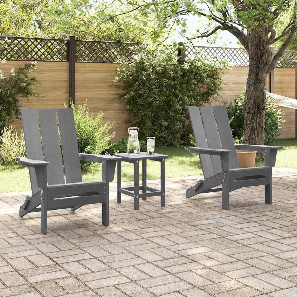Sedia da Giardino 3 pz Grigio chiaro Polietilene