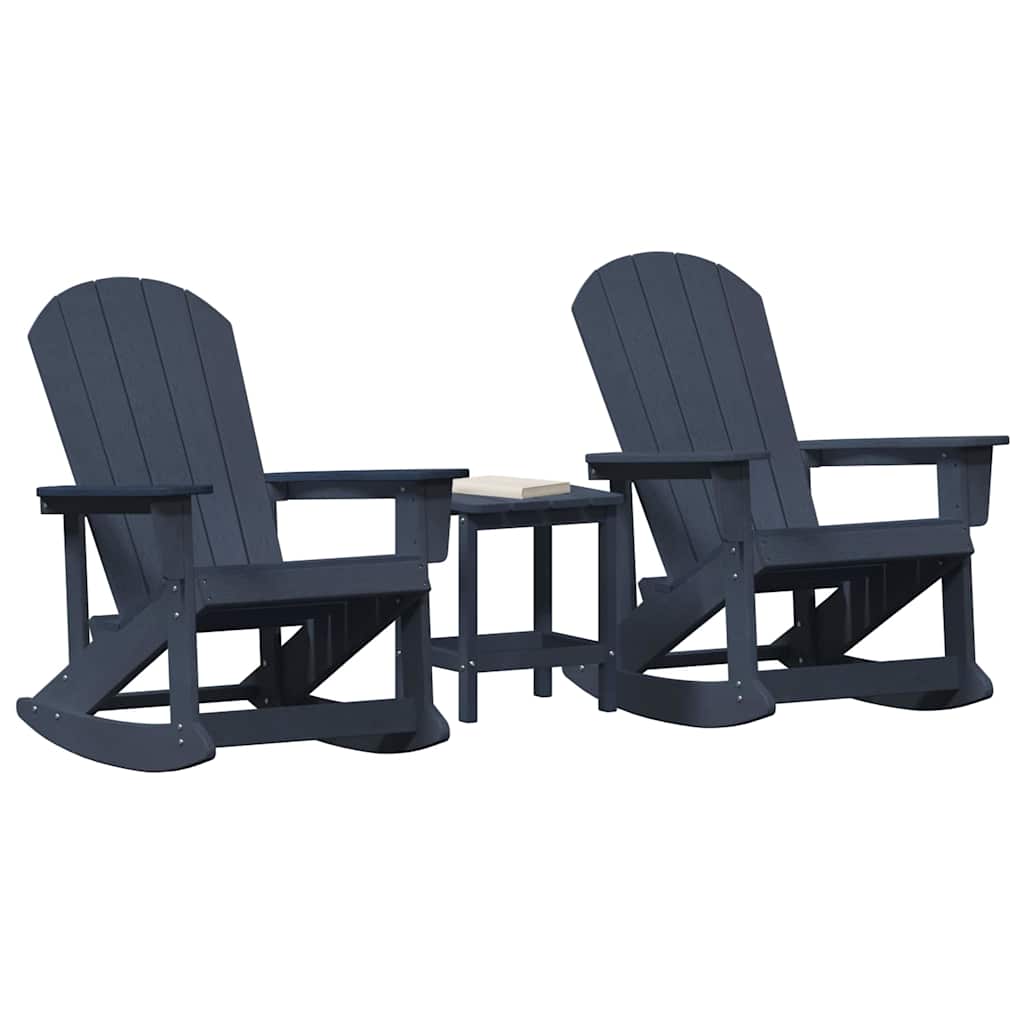 Set Lounge da Giardino 3 pz Blu navy HDPE