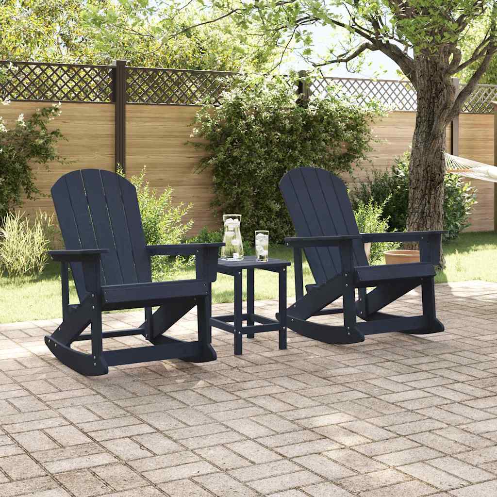 Set Lounge da Giardino 3 pz Blu navy HDPE