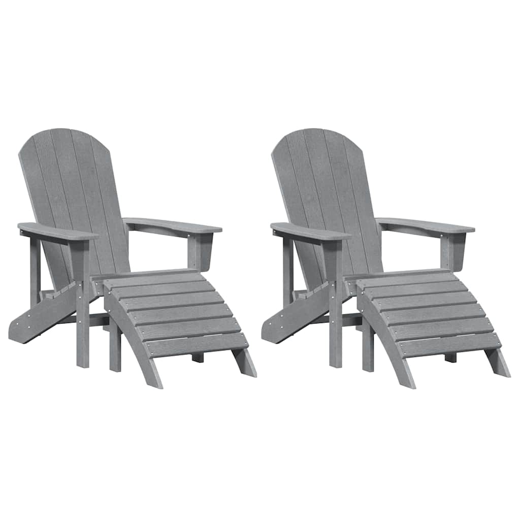 Sedia da Giardino 2 pz Grigio chiaro Polietilene