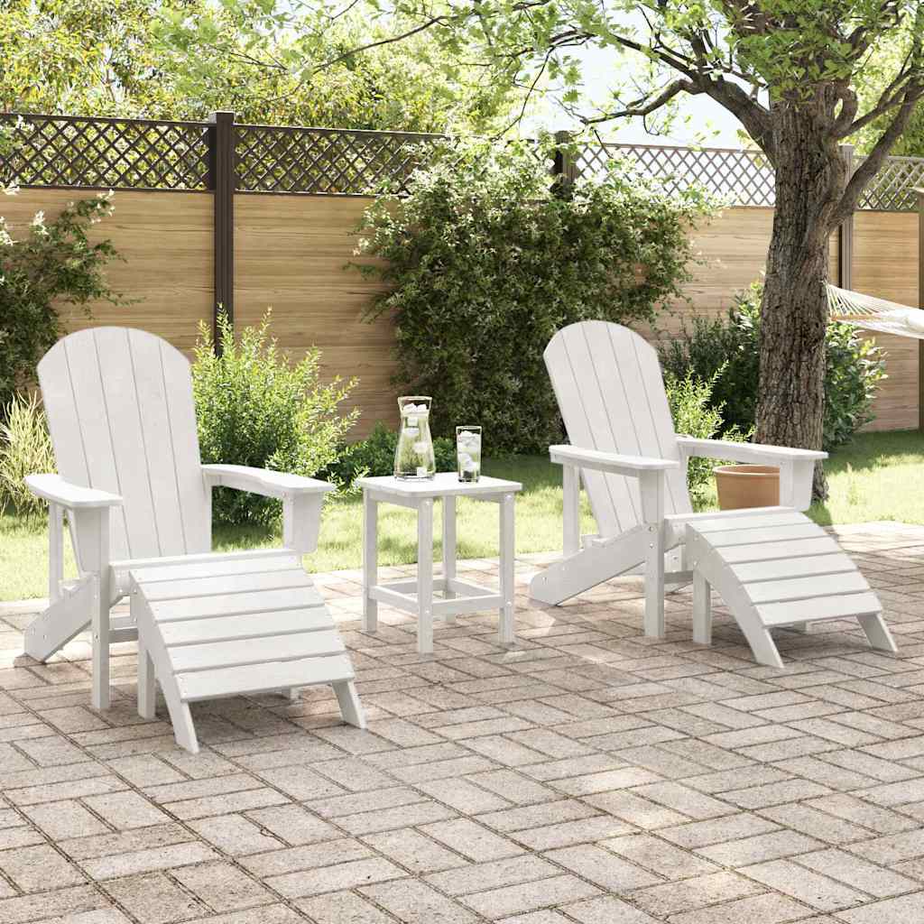 Sedia da Giardino 3 pz Bianco Polietilene