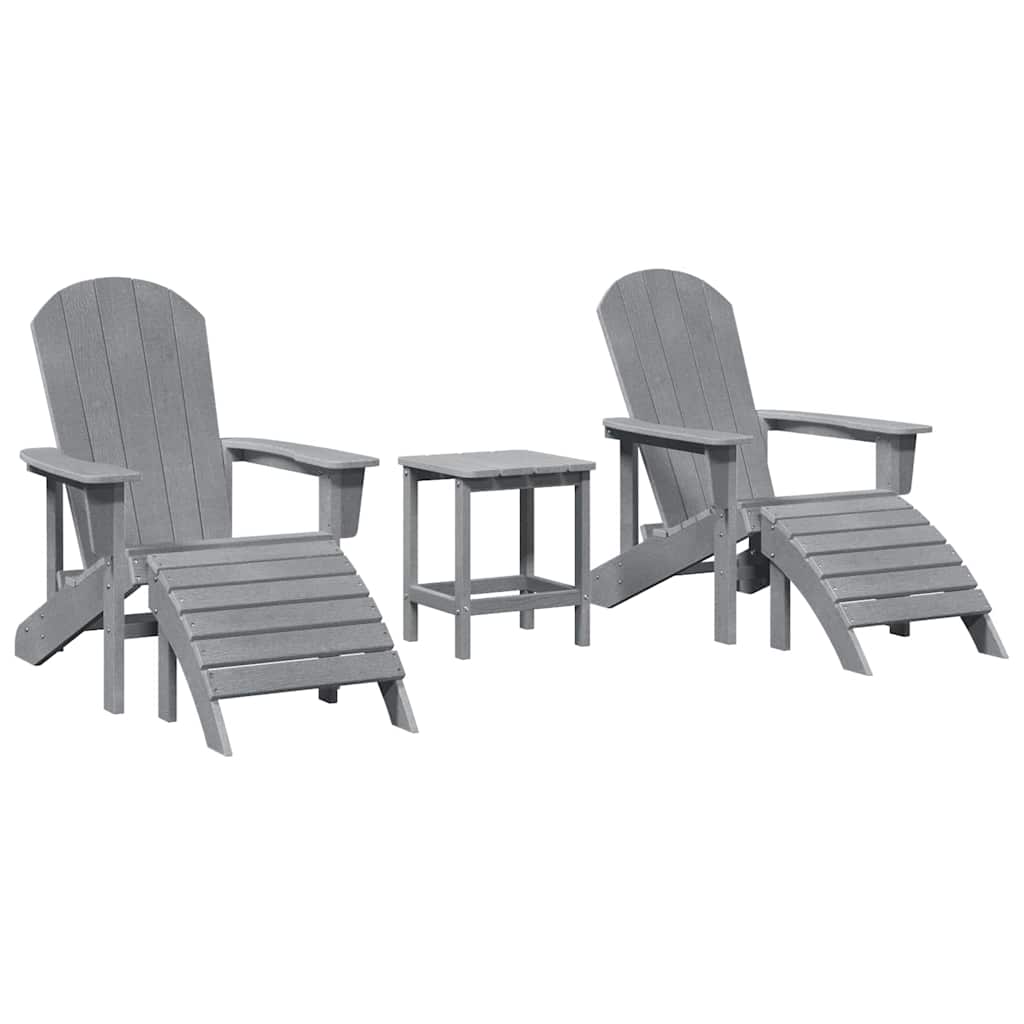Sedia da Giardino 3 pz Grigio chiaro Polietilene