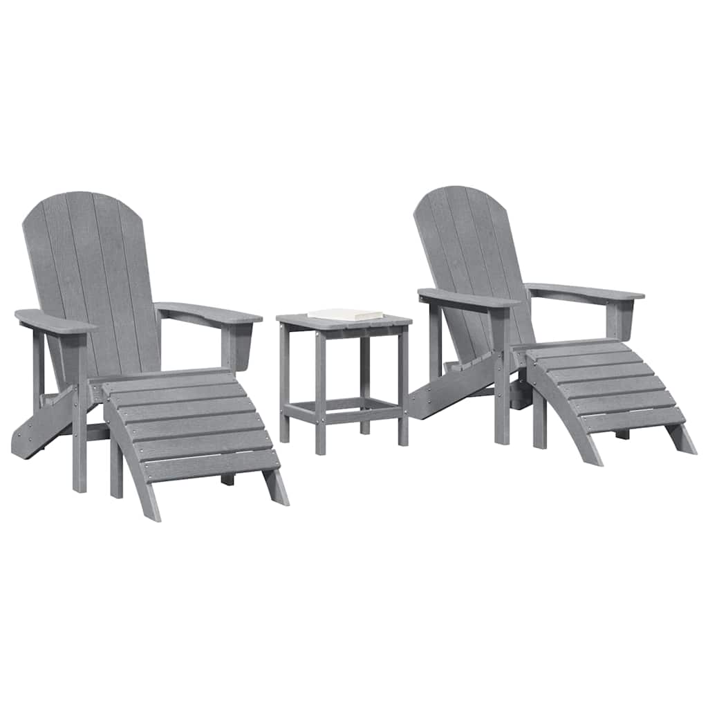 Sedia da Giardino 3 pz Grigio chiaro Polietilene