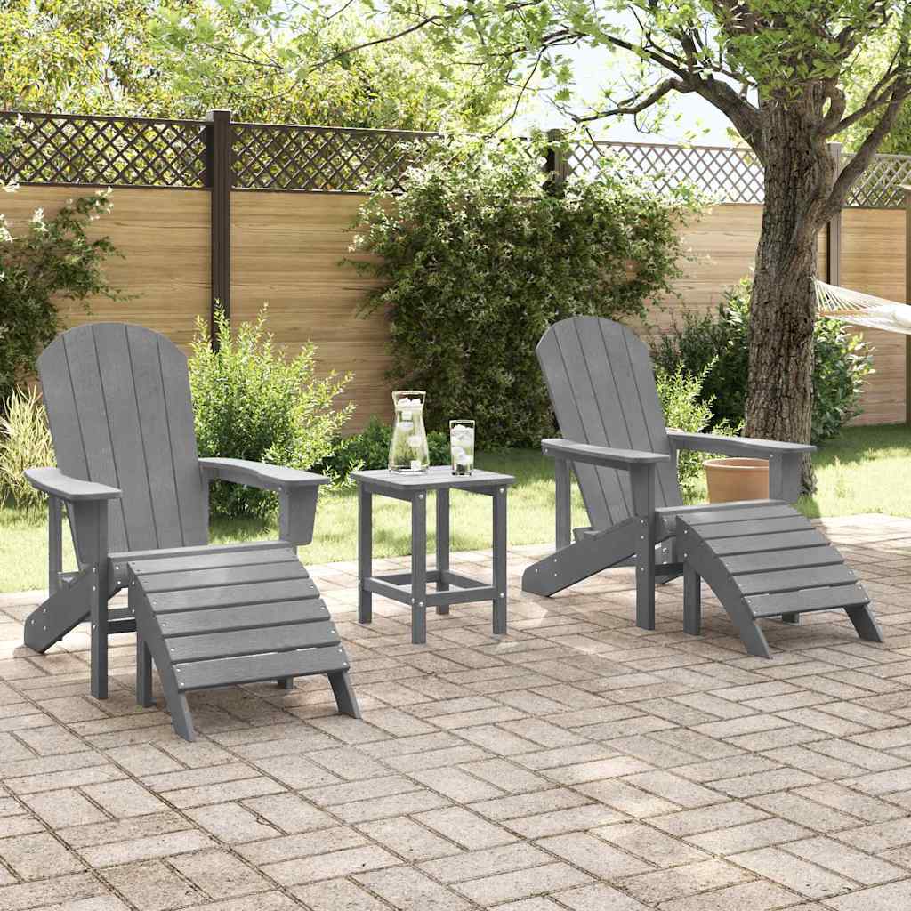 Sedia da Giardino 3 pz Grigio chiaro Polietilene