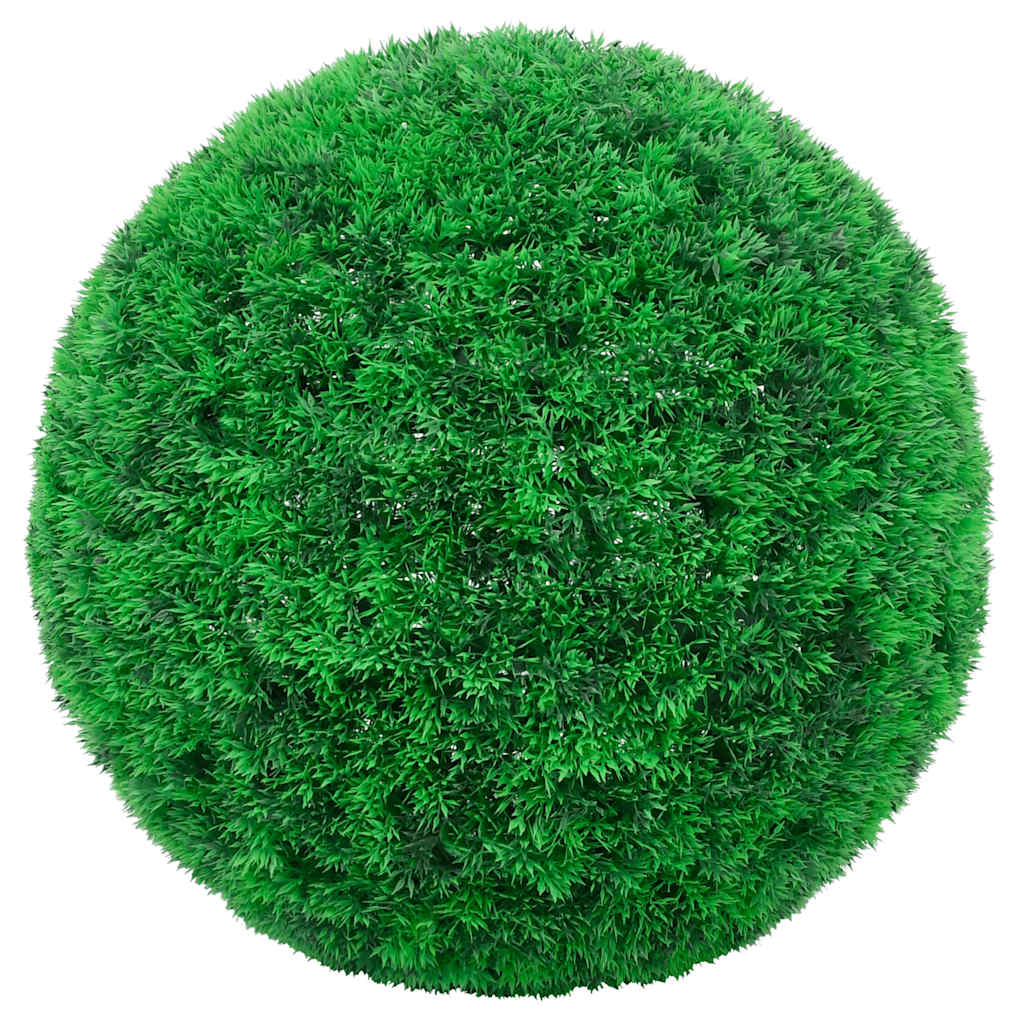 Sfere di Bosso Artificiale con Luci LED 2 pz Verdi 35 cm