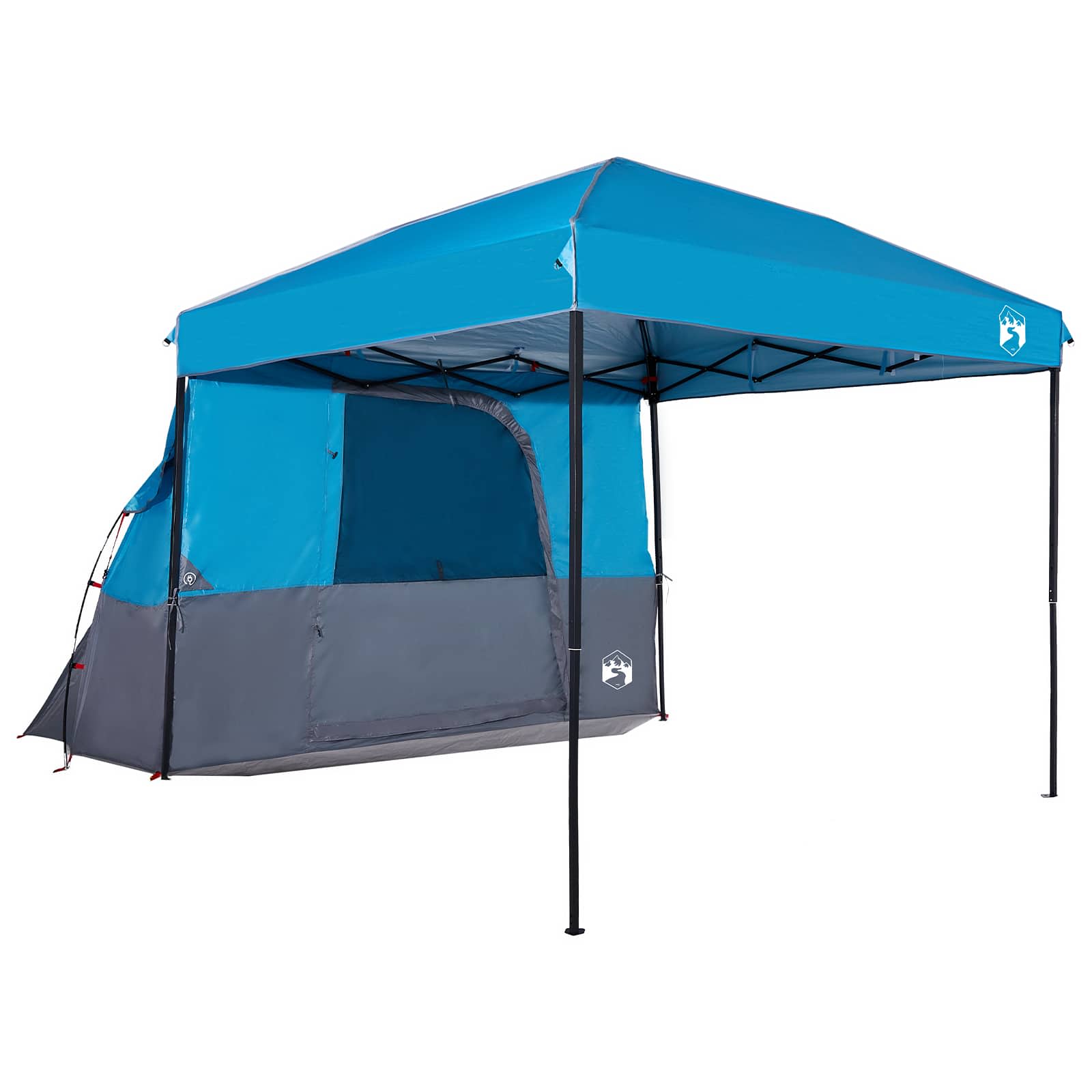 Set di Tende da Campeggio 2 pz 4 persona Blu Taffeta e Tessuto