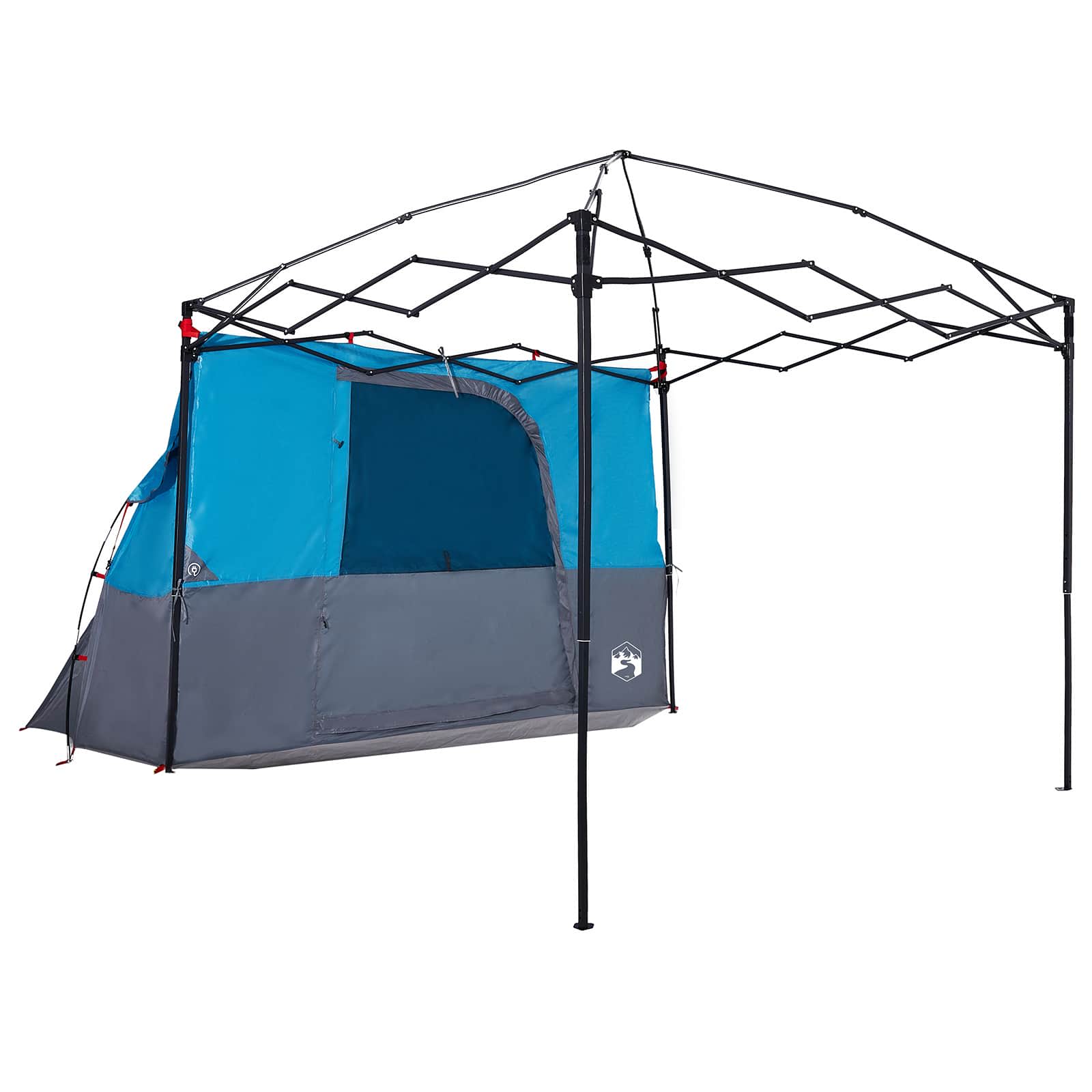 Set di Tende da Campeggio 2 pz 4 persona Blu Taffeta e Tessuto