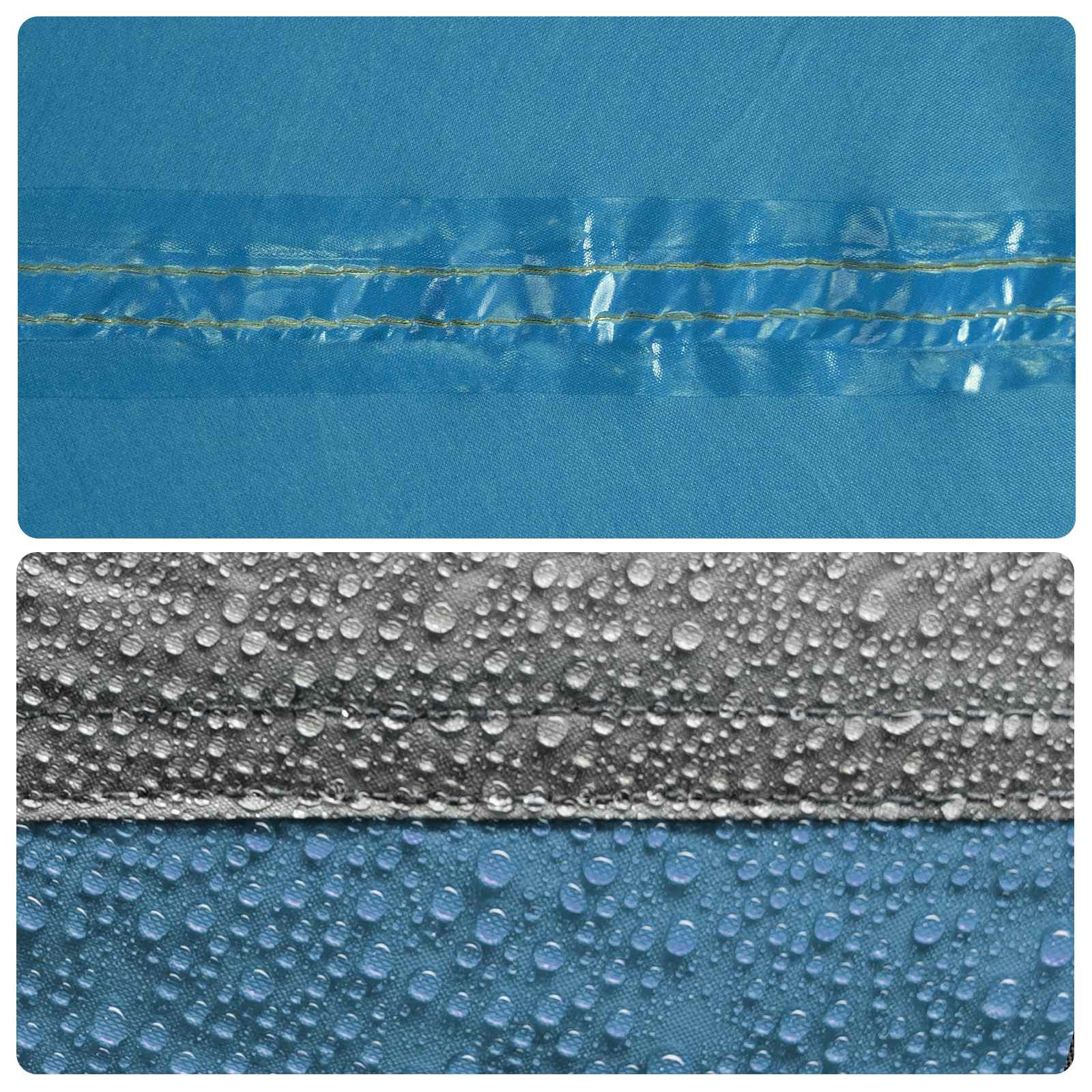 Set di Tende da Campeggio 2 pz 6 persona Blu Taffeta e Tessuto