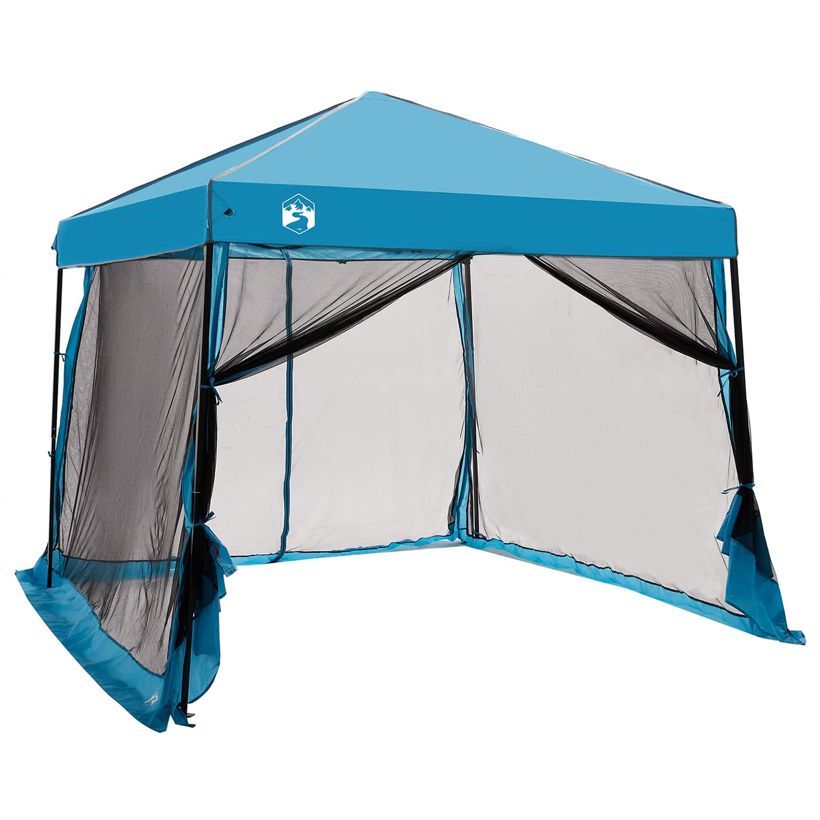 Set di Tende da Campeggio 2 pz 6 persona Blu Taffeta e Tessuto
