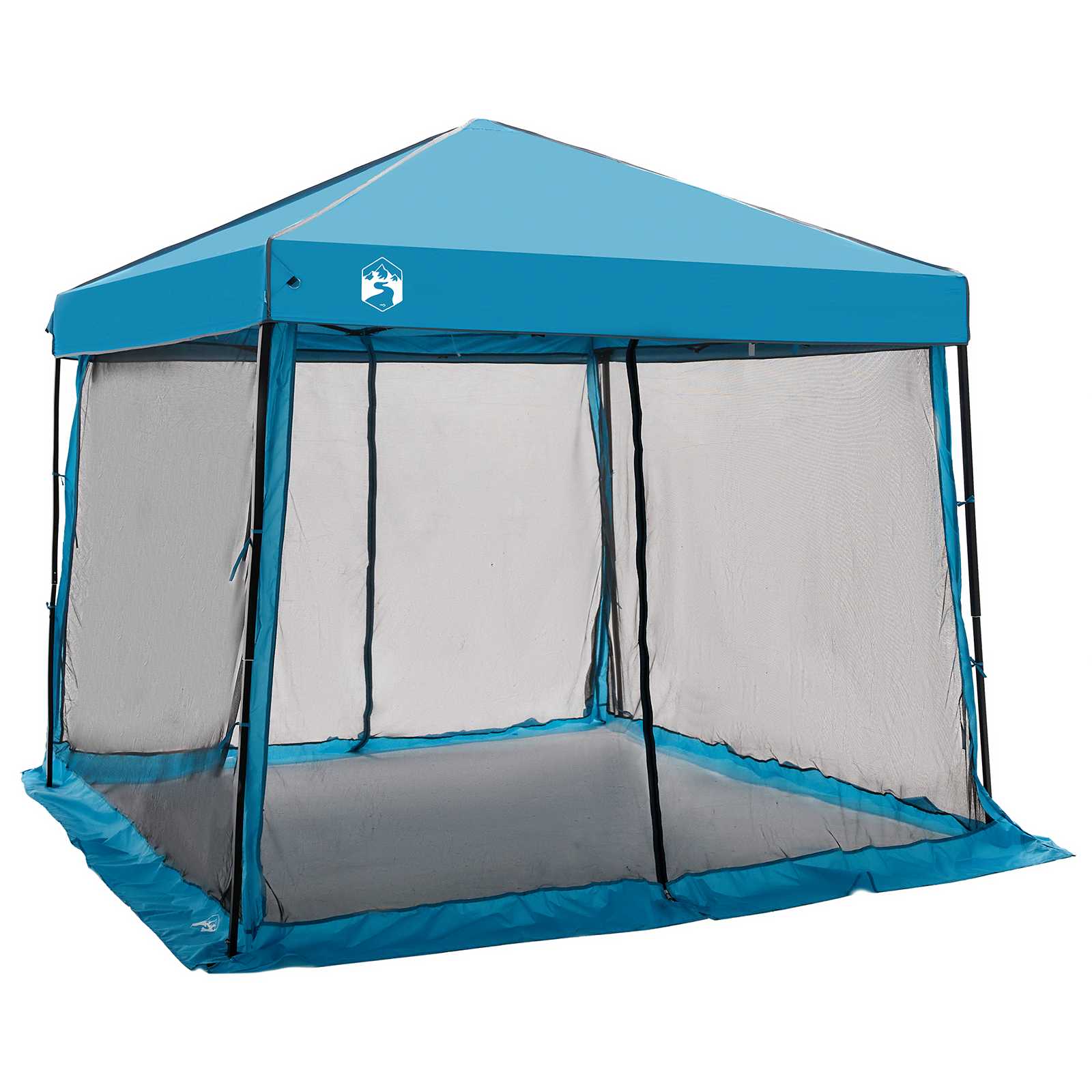 Set di Tende da Campeggio 2 pz 6 persona Blu Taffeta e Tessuto