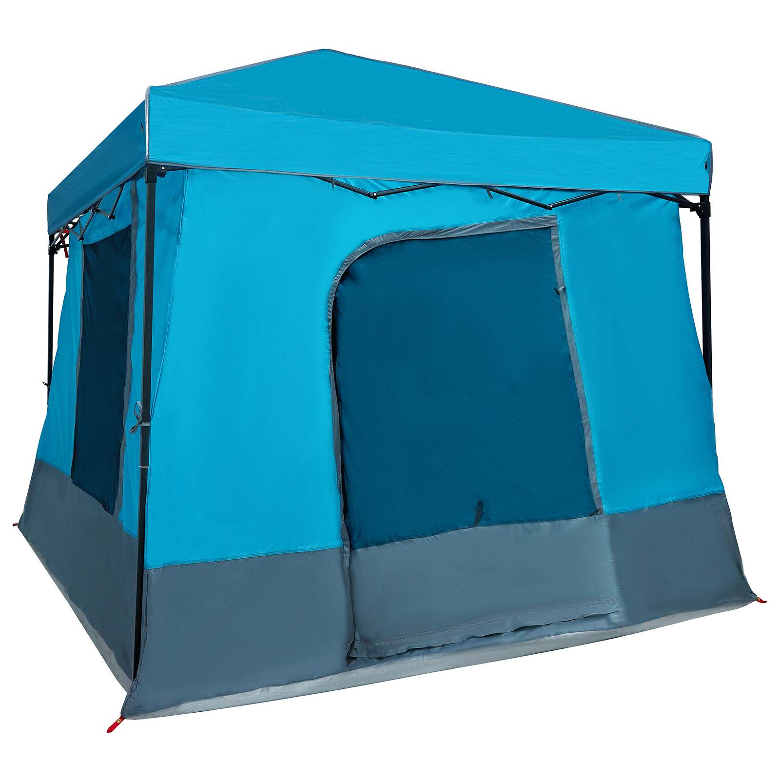 Set di Tende da Campeggio 2 pz 6 persona Blu Taffeta e Tessuto