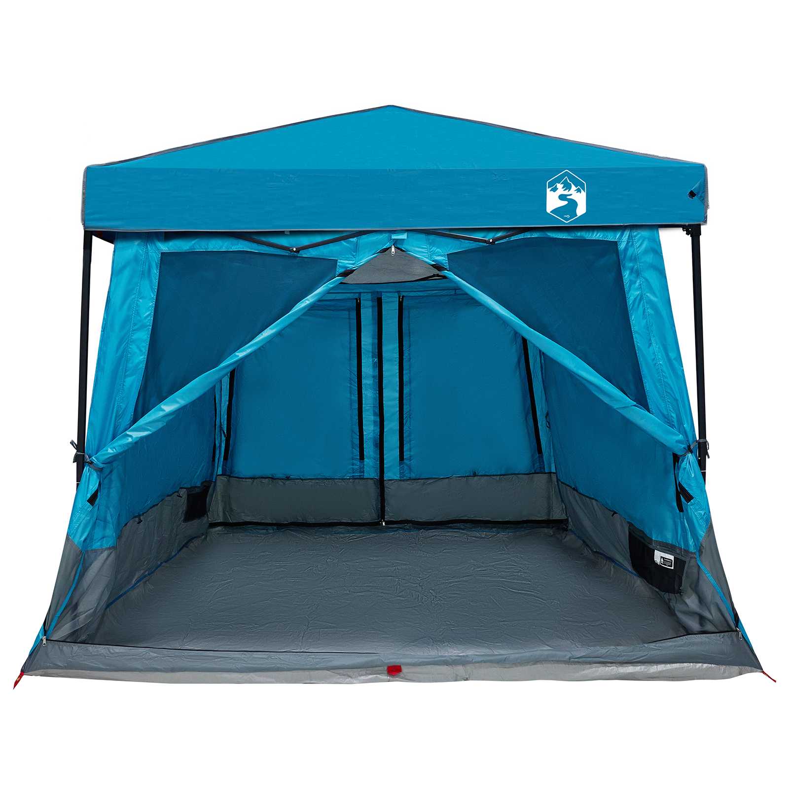 Set di Tende da Campeggio 2 pz 5 persona Blu Taffeta e Tessuto