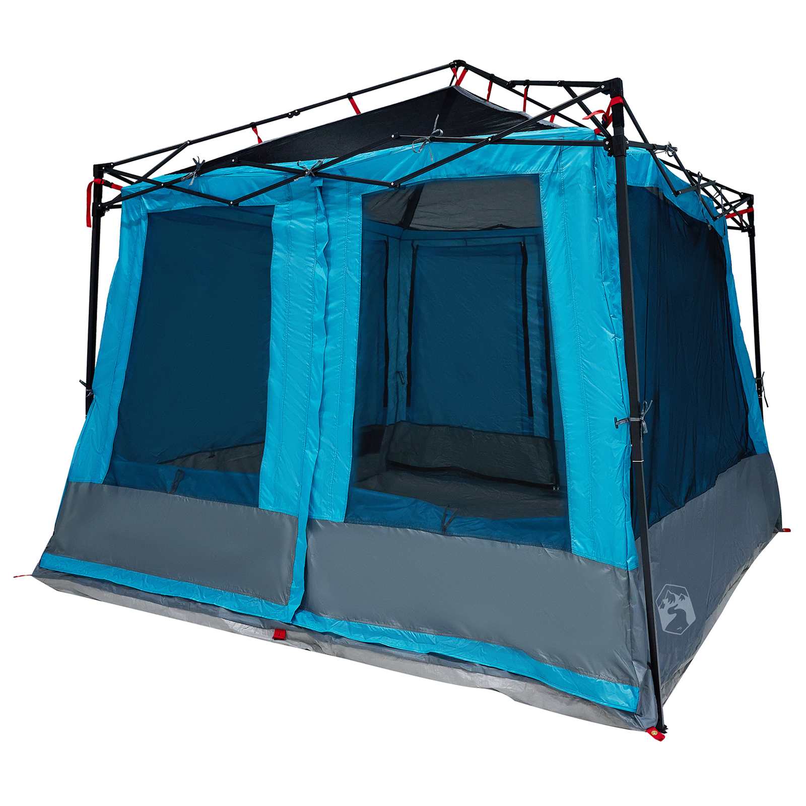 Set di Tende da Campeggio 2 pz 5 persona Blu Taffeta e Tessuto