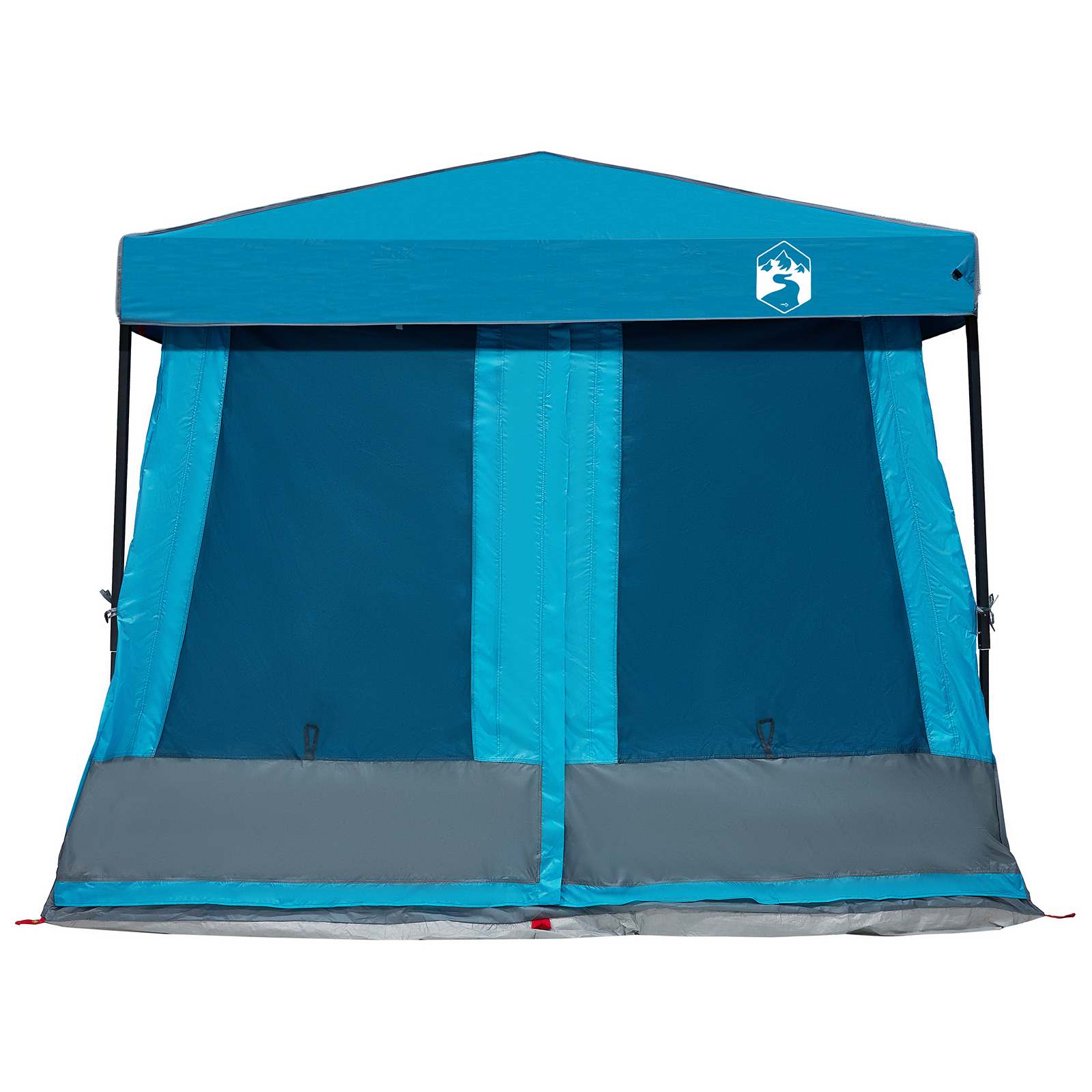 Set di Tende da Campeggio 2 pz 5 persona Blu Taffeta e Tessuto