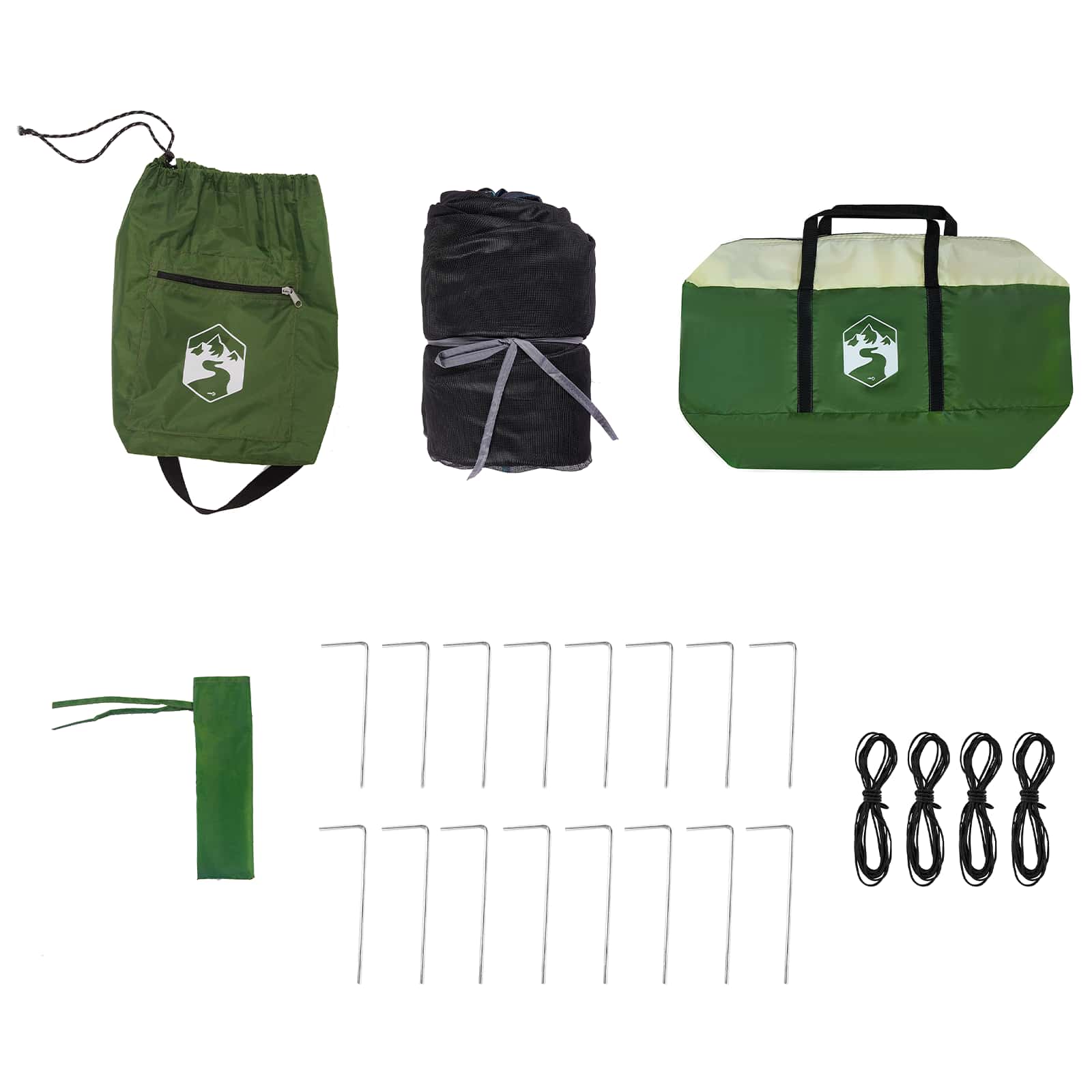 Set di Tende da Campeggio 2 pz 6 persona Verde