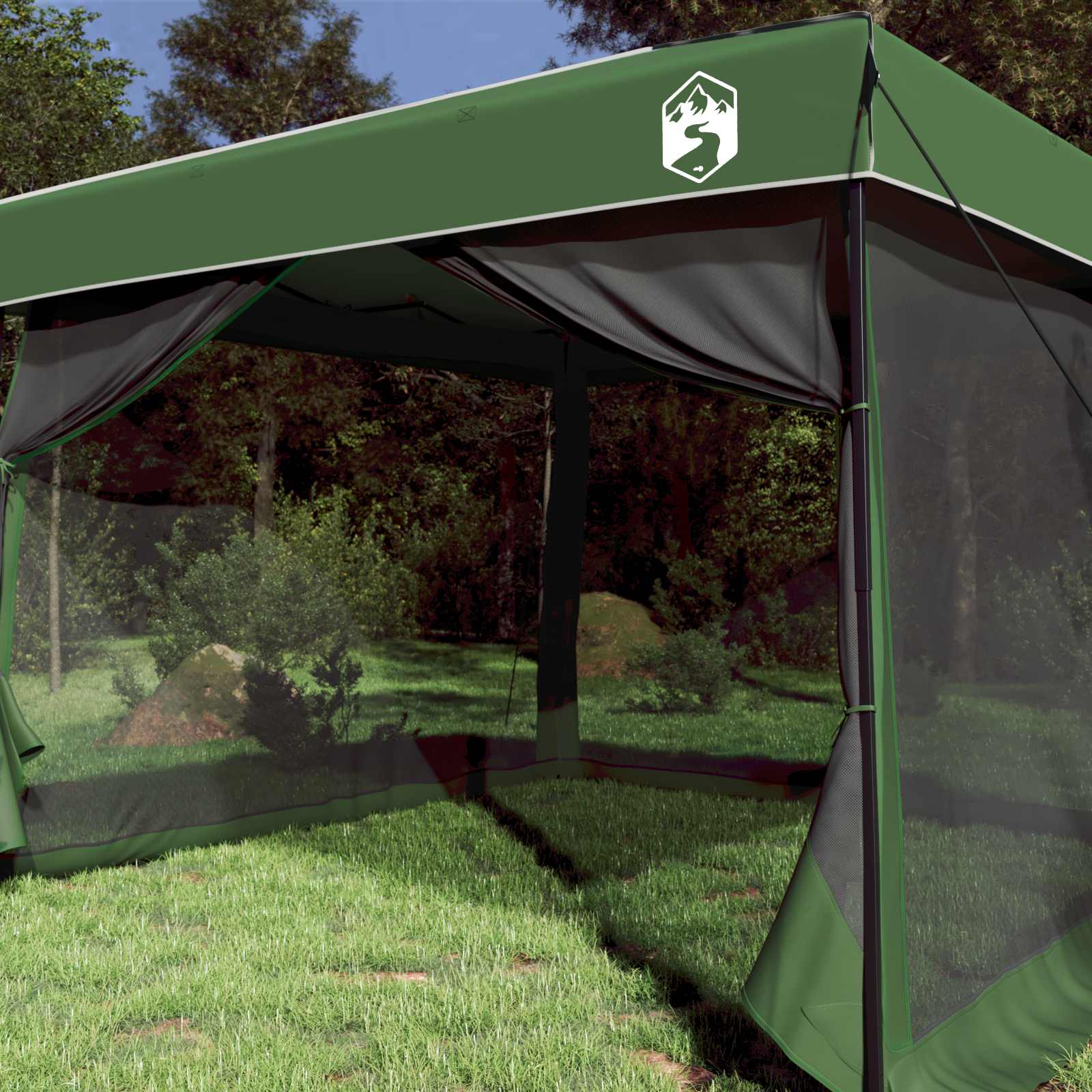 Set di Tende da Campeggio 2 pz 6 persona Verde