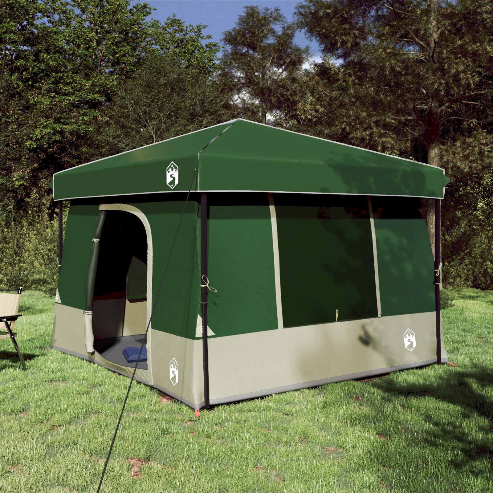 Set di Tende da Campeggio 2 pz 6 persona Verde