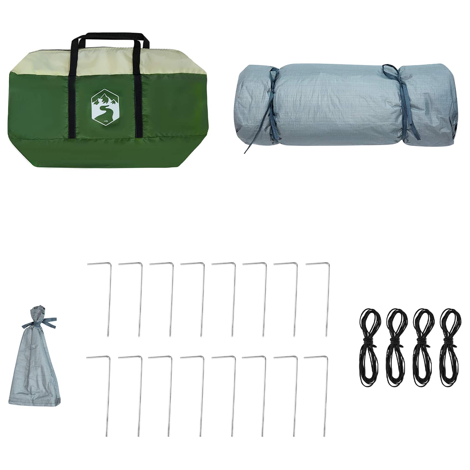 Set di Tende da Campeggio 2 pz 6 persona Verde