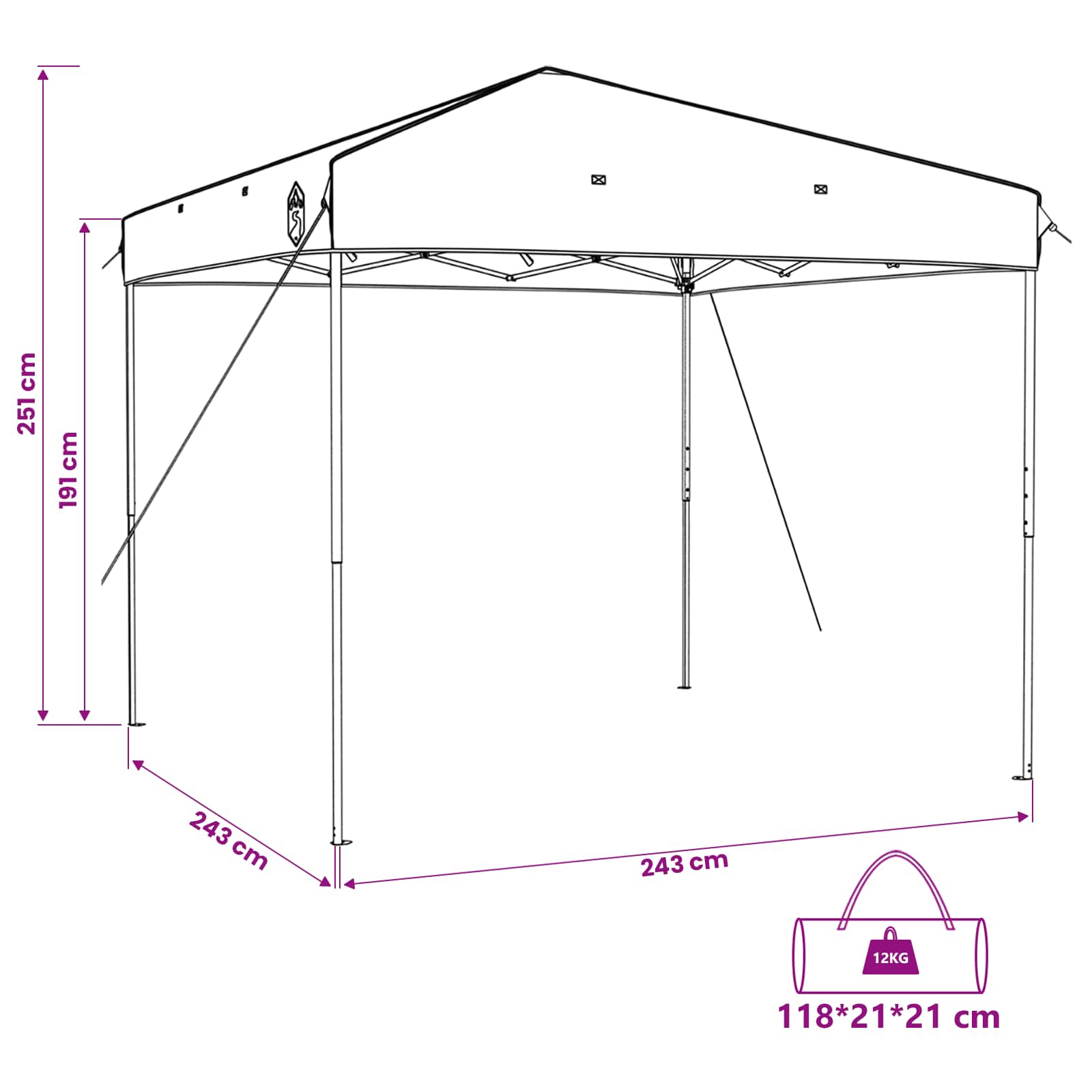 Set di Tende da Campeggio 2 pz 6 persona Verde