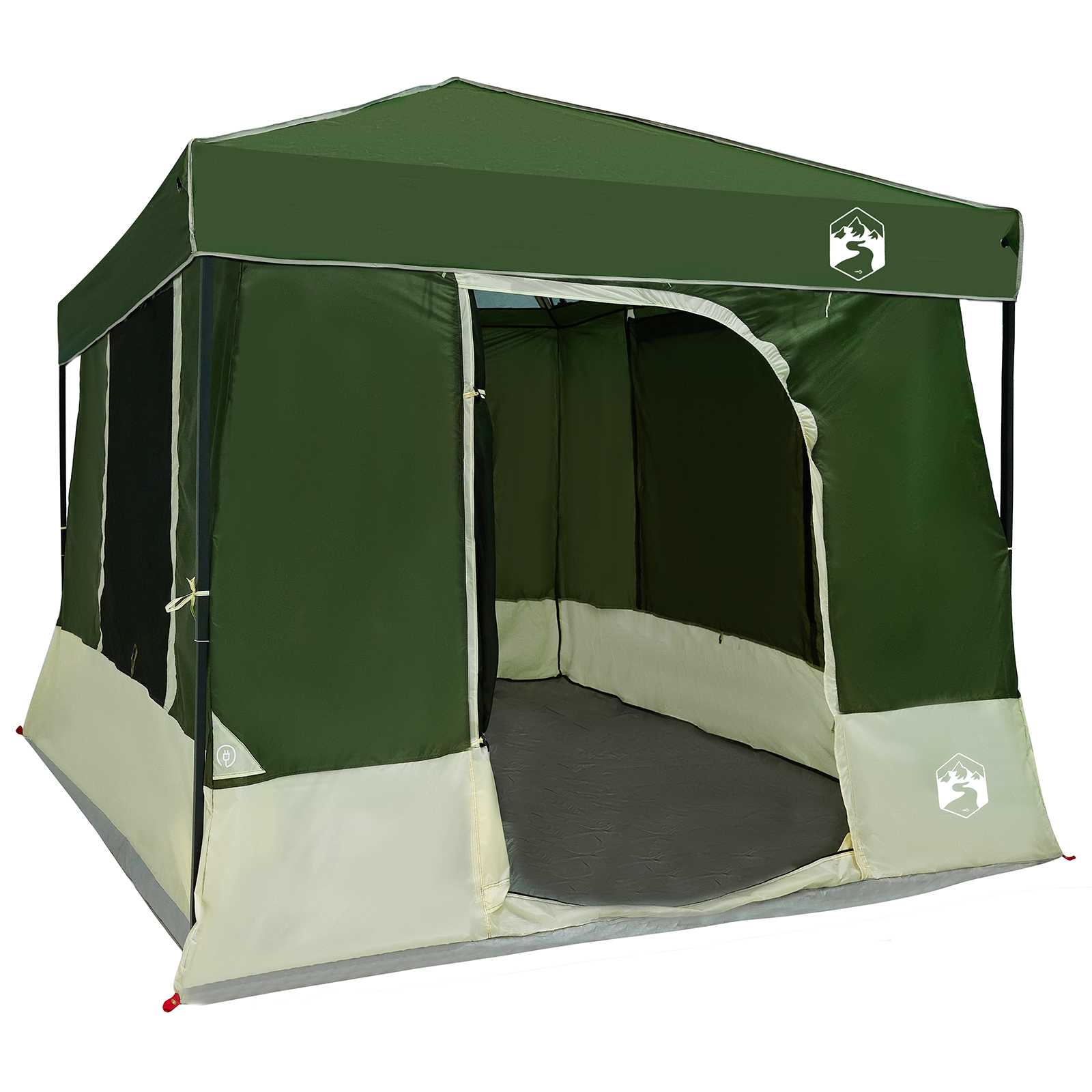 Set di Tende da Campeggio 2 pz 6 persona Verde