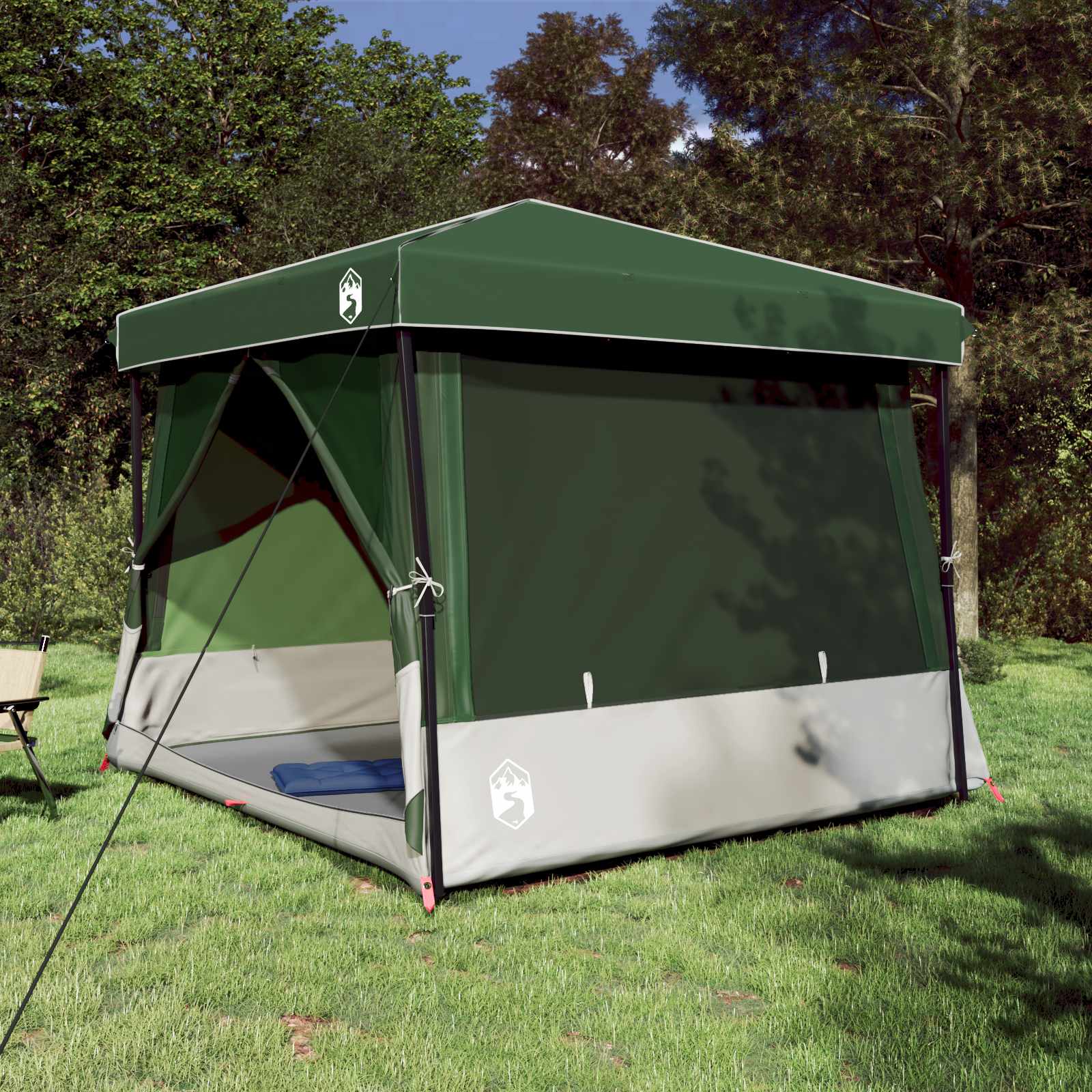 Set di Tende da Campeggio 2 pz 5 persona Verde