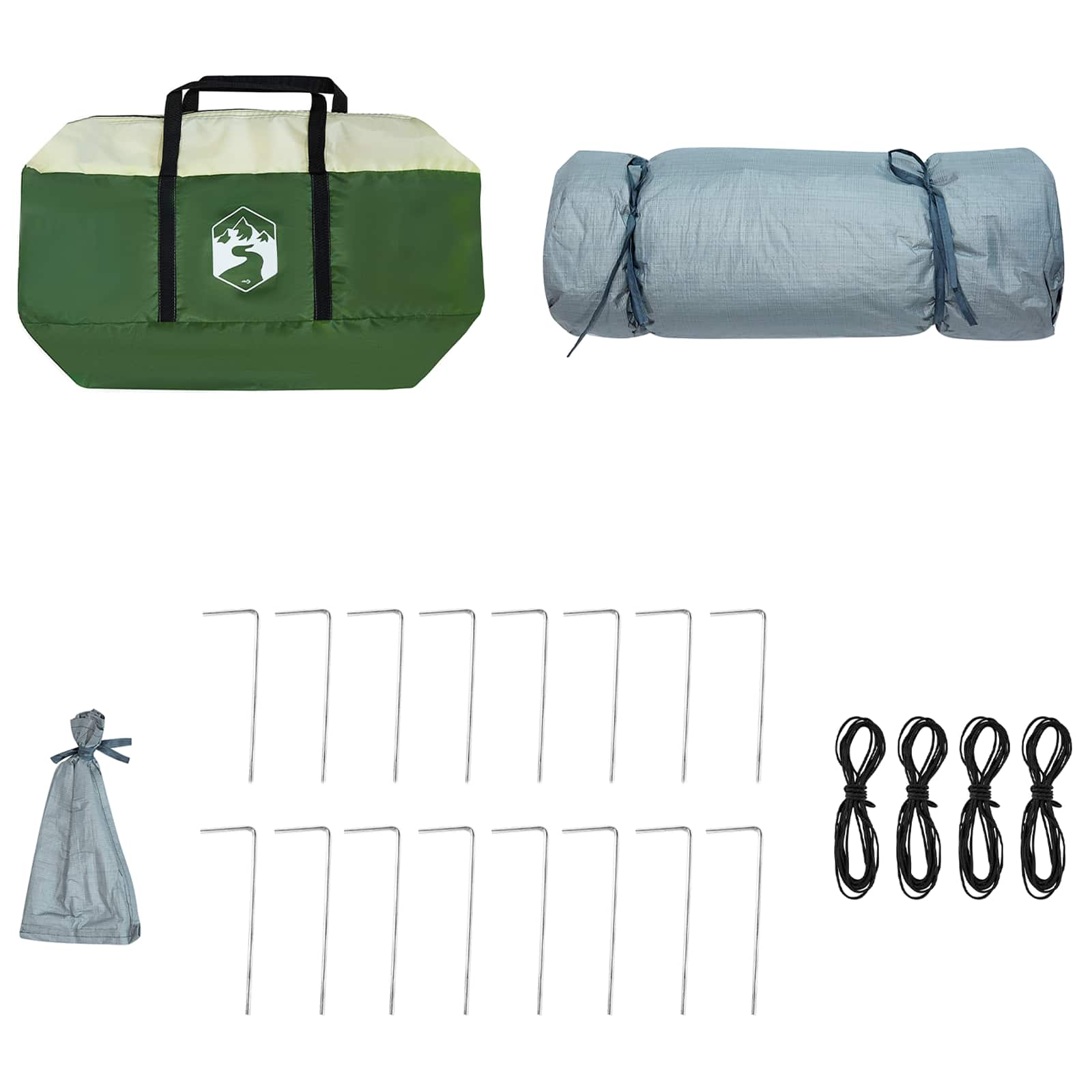 Set di Tende da Campeggio 2 pz 5 persona Verde