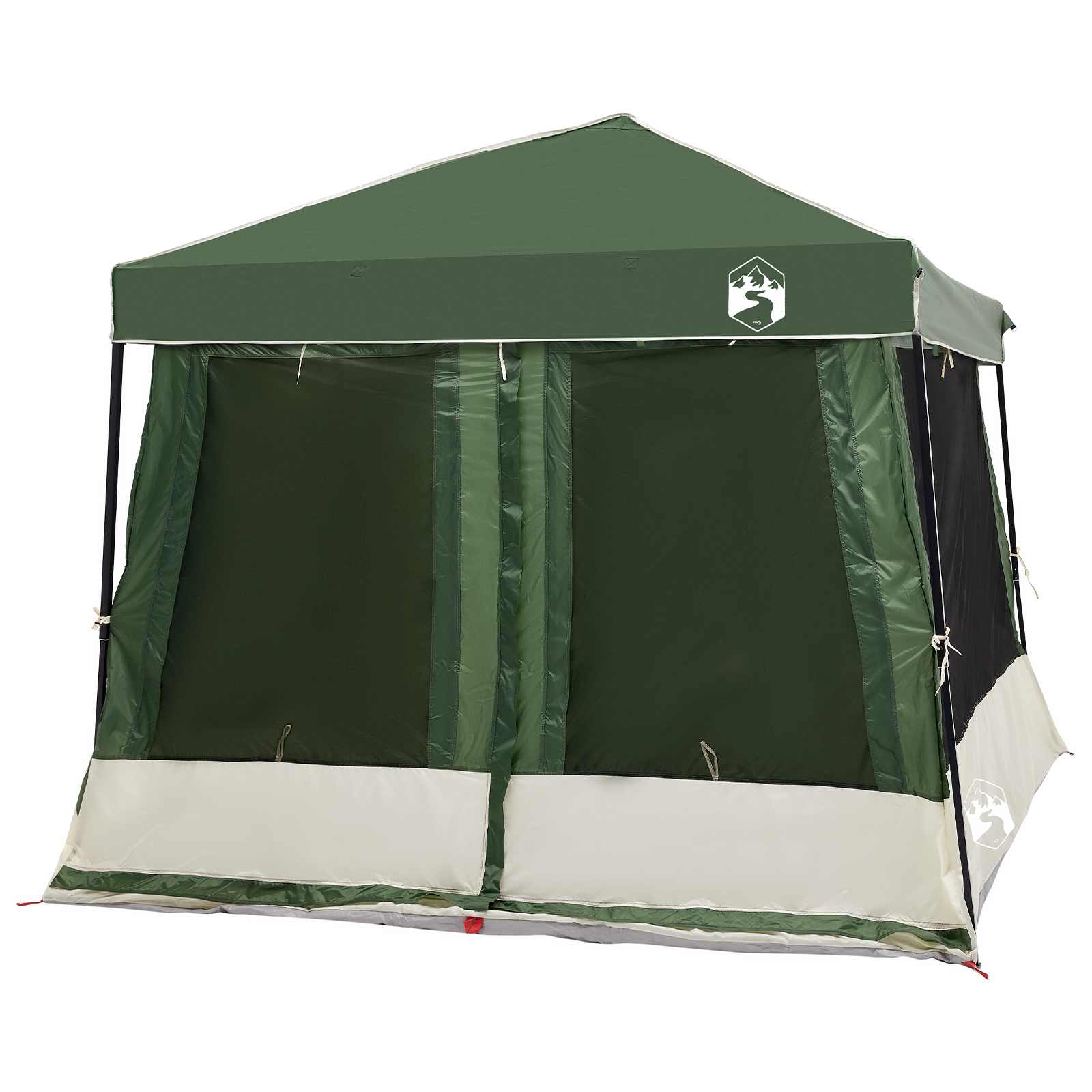 Set di Tende da Campeggio 2 pz 5 persona Verde