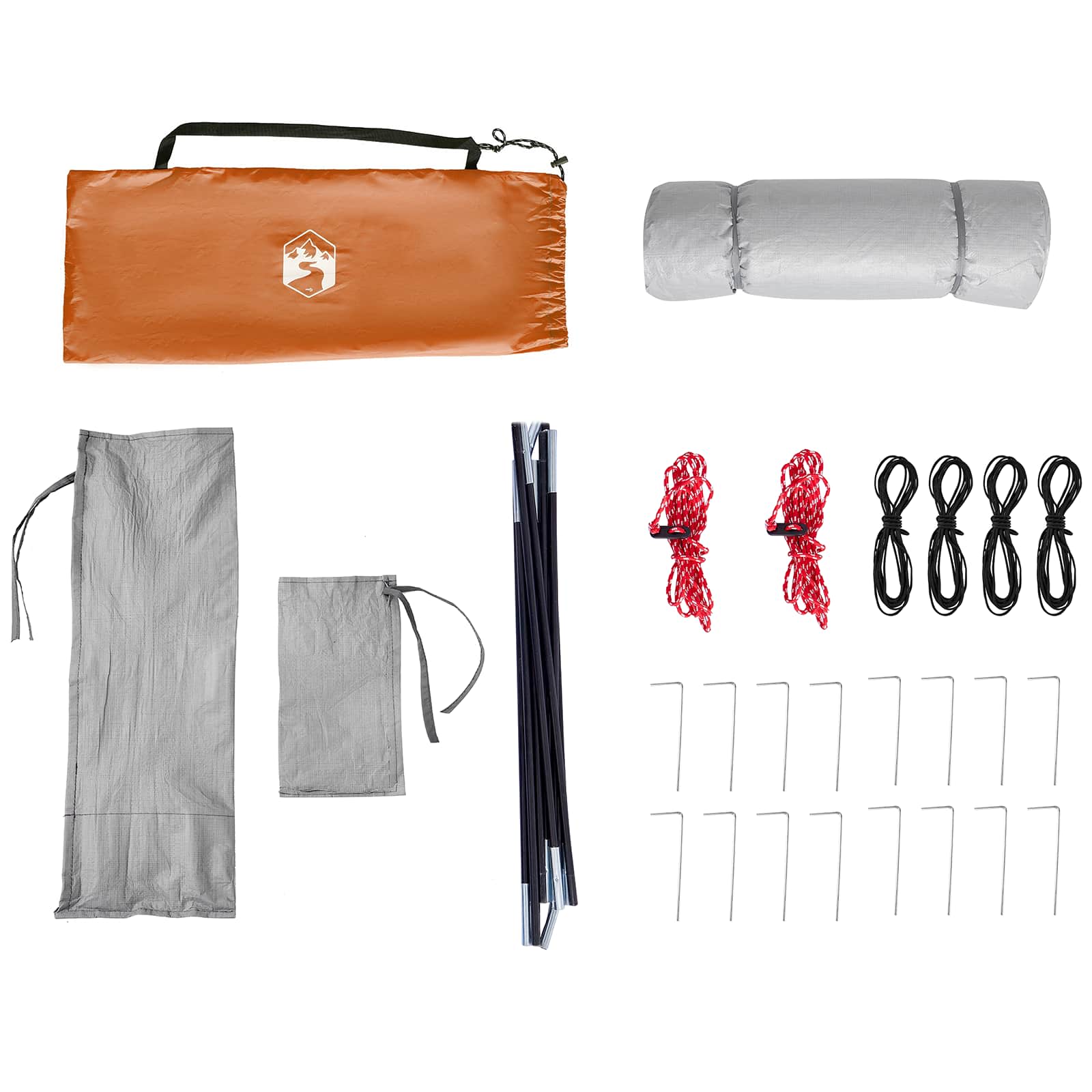 Set di Tende da Campeggio 2 pz 4 persona Arancione