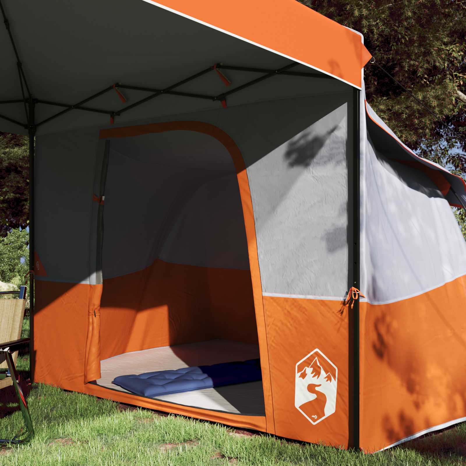 Set di Tende da Campeggio 2 pz 4 persona Arancione