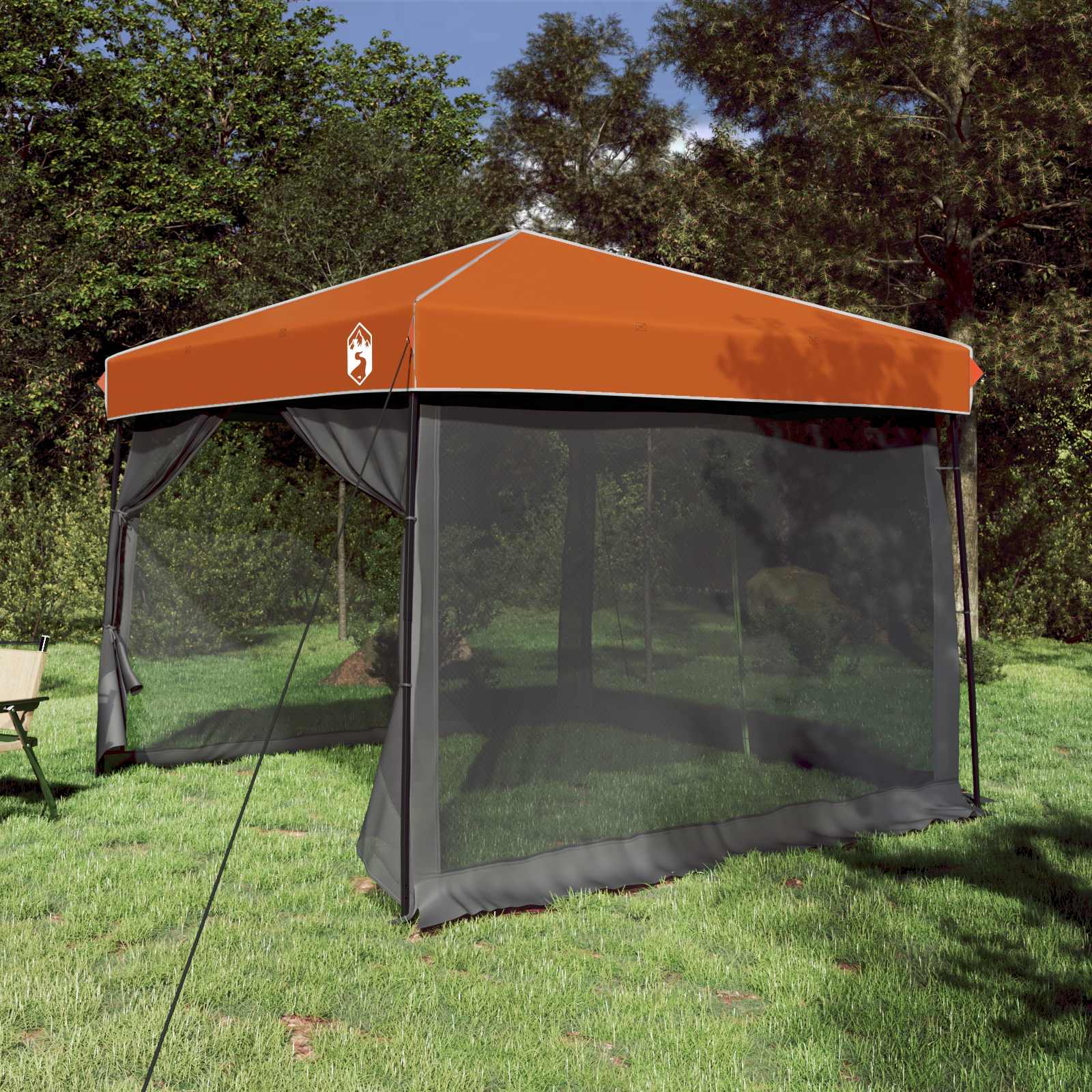 Set di Tende da Campeggio 2 pz 6 persona Grigio e arancione