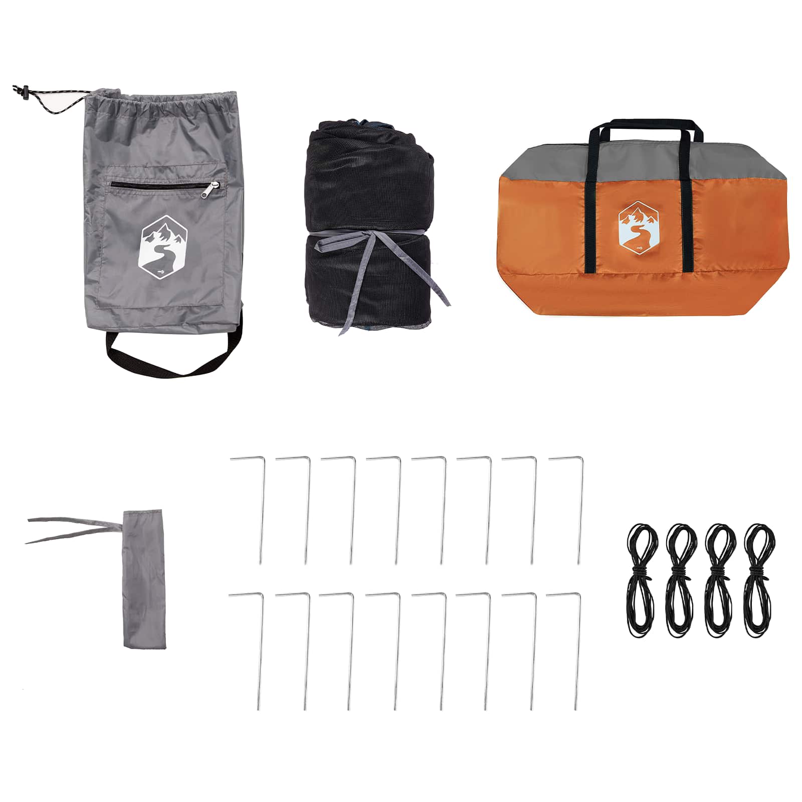 Set di Tende da Campeggio 2 pz 6 persona Grigio e arancione