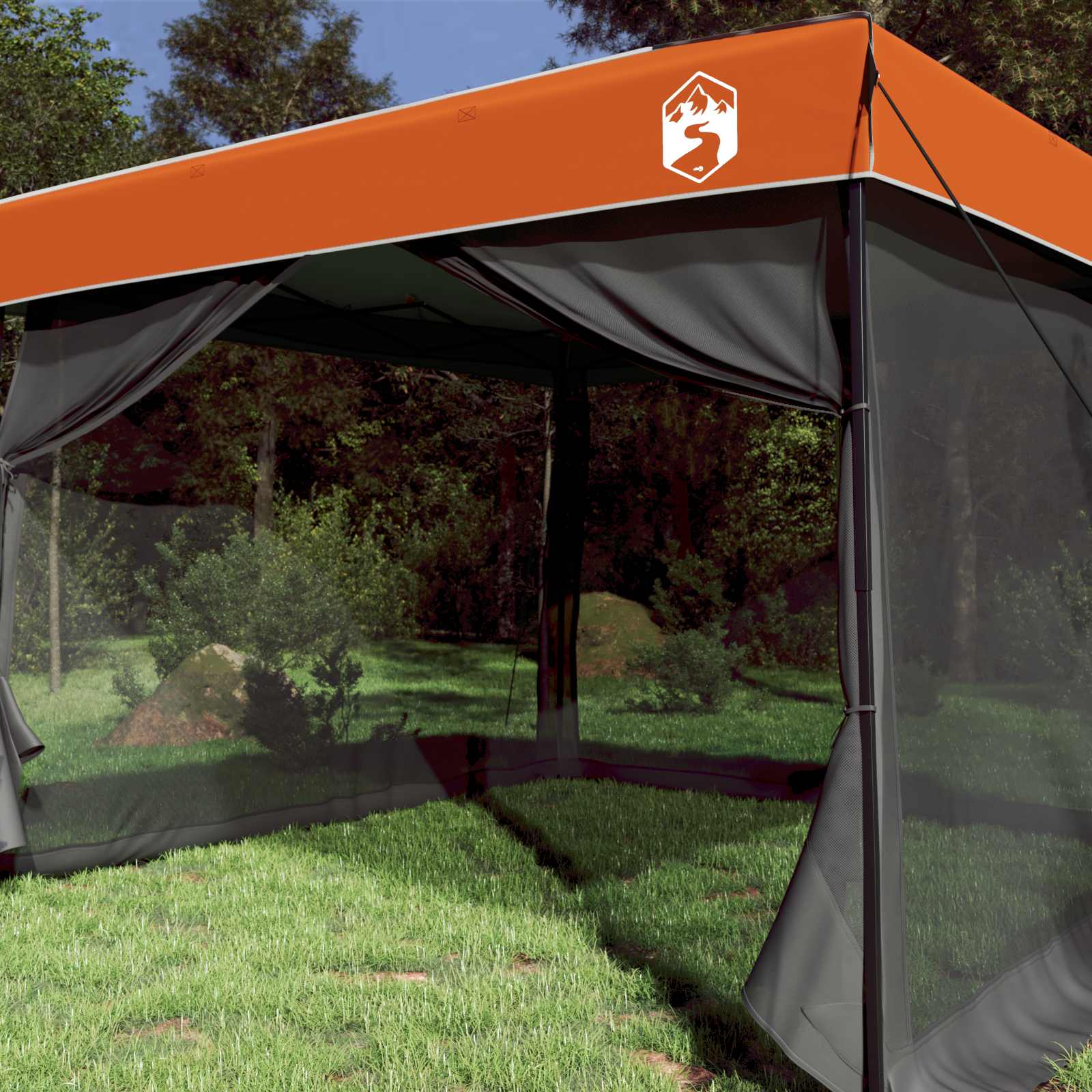Set di Tende da Campeggio 2 pz 6 persona Grigio e arancione