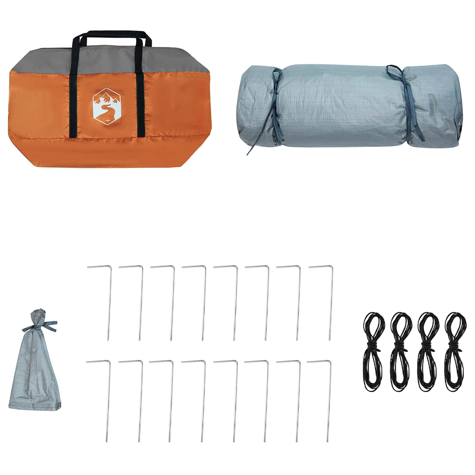 Set di Tende da Campeggio 2 pz 6 persona Grigio e arancione