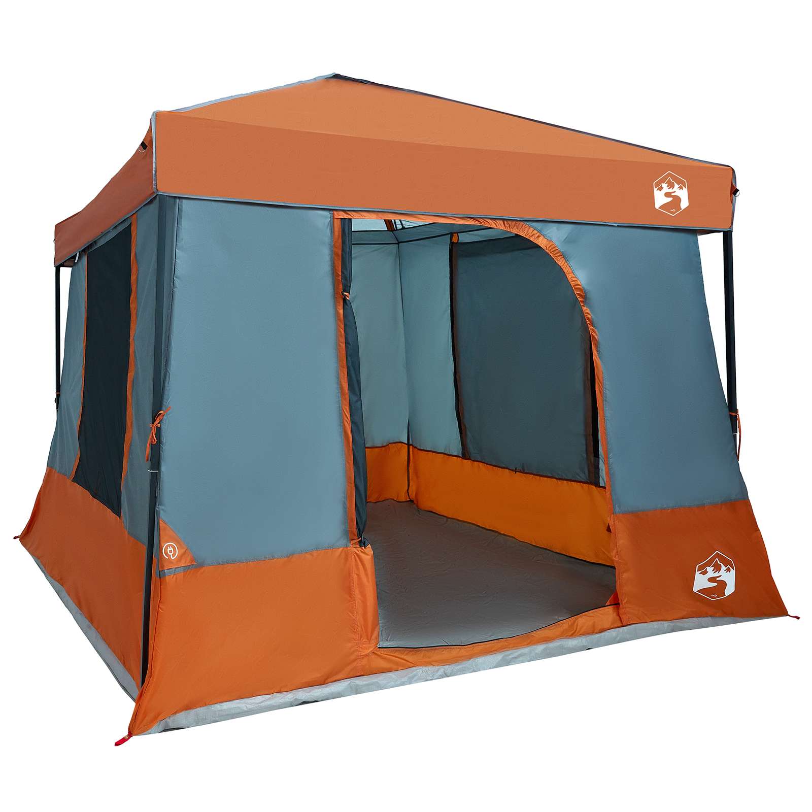 Set di Tende da Campeggio 2 pz 6 persona Grigio e arancione