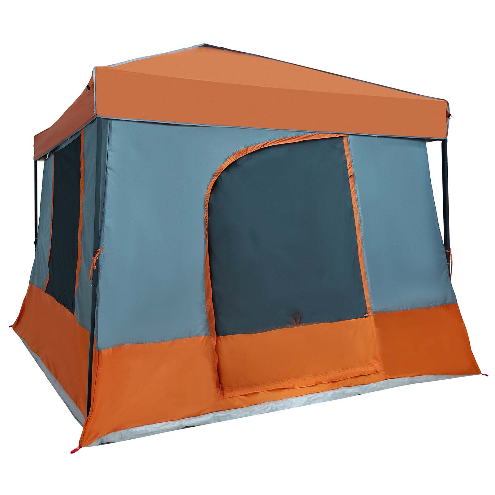Set di Tende da Campeggio 2 pz 6 persona Grigio e arancione