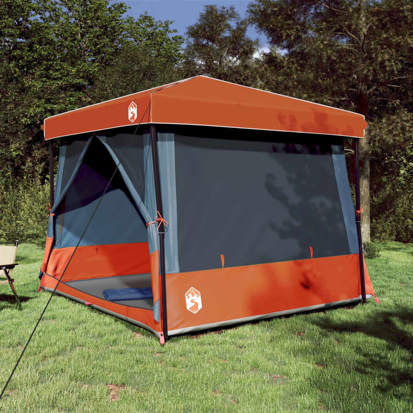 Set di Tende da Campeggio 2 pz 5 persona Grigio e arancione