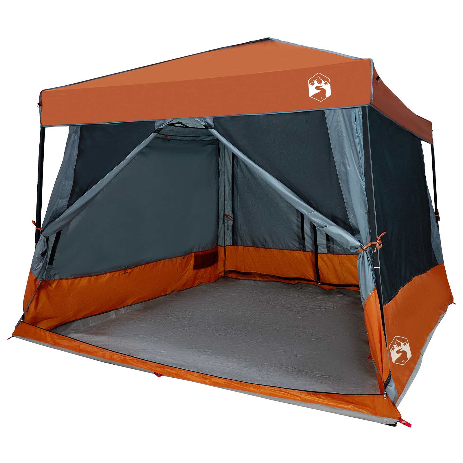 Set di Tende da Campeggio 2 pz 5 persona Grigio e arancione