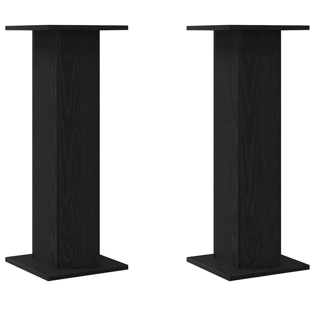 Supporto per piante 2 pz Rovere Nero 30 x 30 x 80 cm